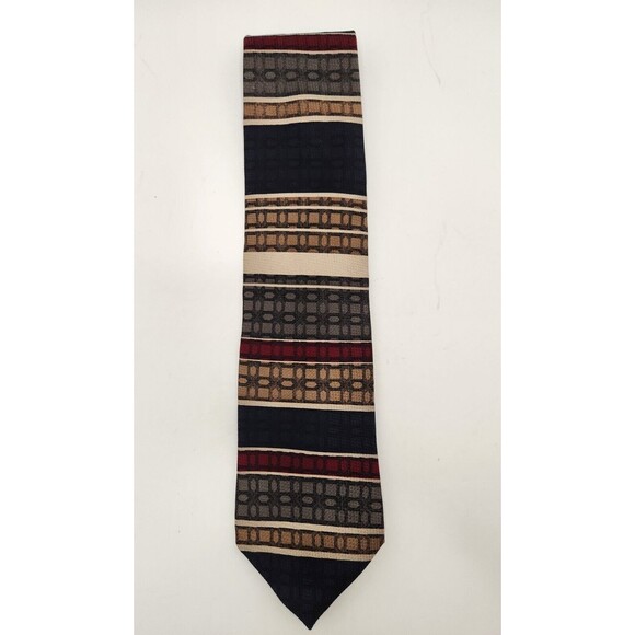 Duck Head Neck‎ Tie Multicolor Geometric 100% Silk Made In USA - Picture 1 of 5